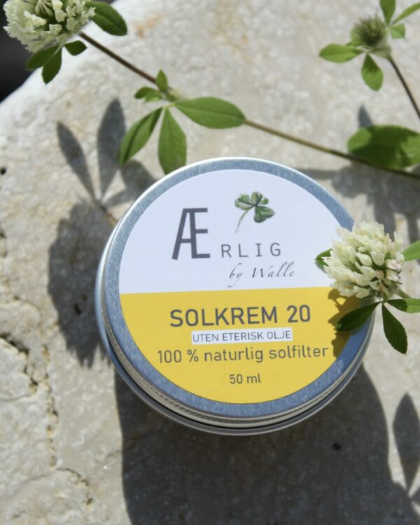 Foto solkrem 20 uten eterisk olje fra Ærlig by Walle