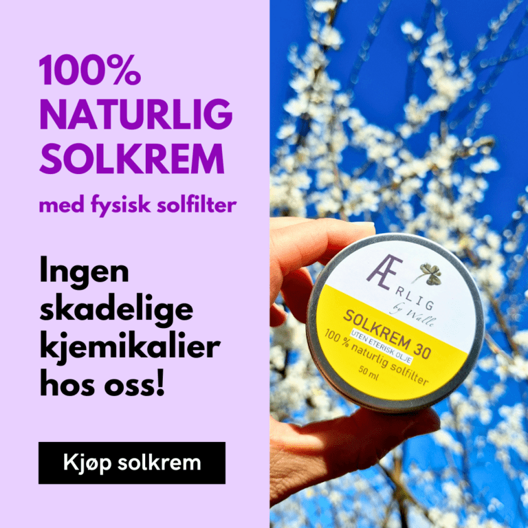 Foto naturlig solkrem med bomster_ Ærlig by Walle