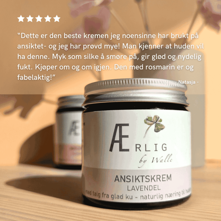 Foto ansiktskrem lavendel Ærlig by Walle