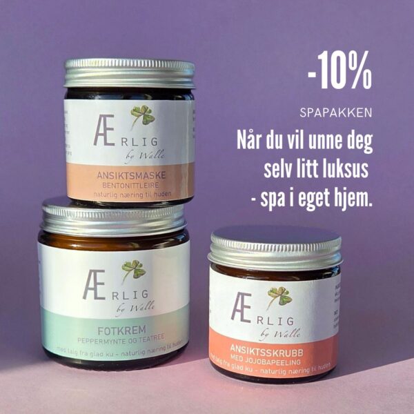 3 produkter fra Ærlig by Walle, på oransje bakgrunn