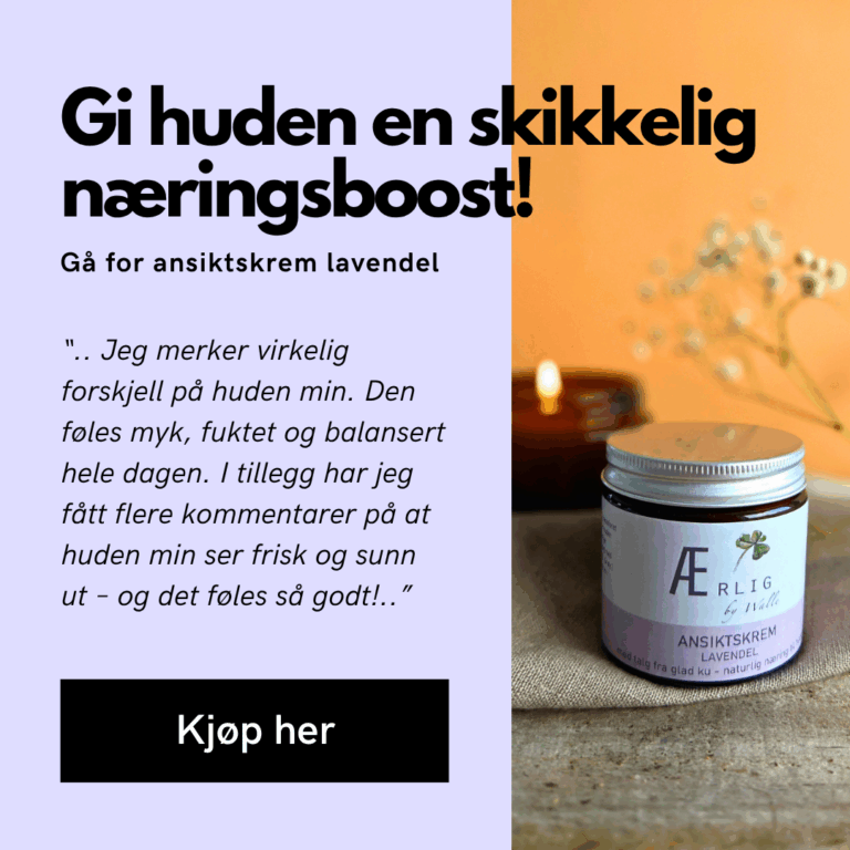 Foto ansiktskrem lavendel med levende lys Ærlig bt Walle