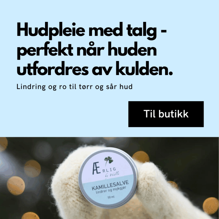 Foto Kamillesalve i hånd med vott_ Ærlig by Walle