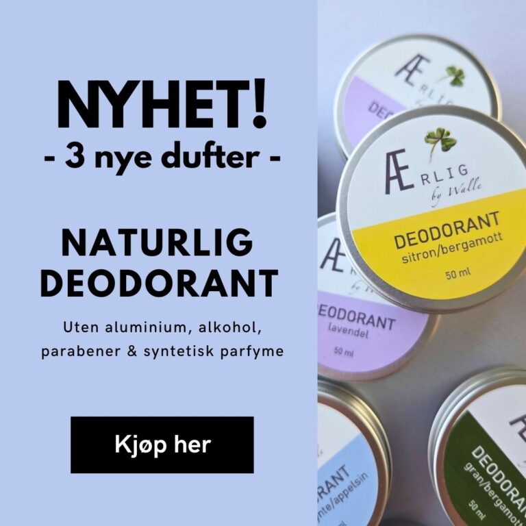 Deodoranter fra Ærlig by Walle, ligger oppå hverandre