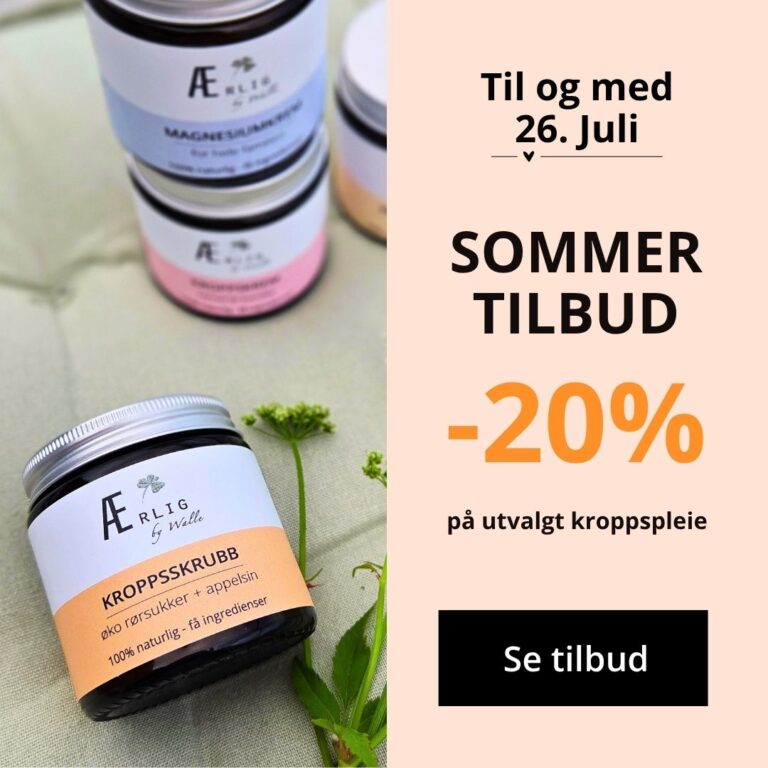 produkter fra Ærlig by walle ligger på grønn tekstil