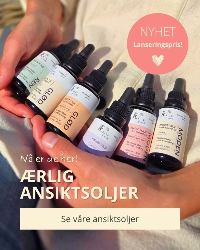 hender holder flere pipetteflasker med ansiktsolje